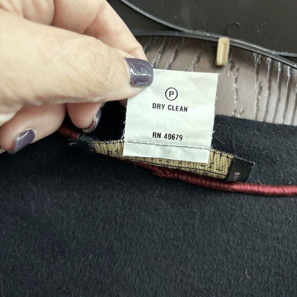 Harve Benard Benard Holtzman Wool Blend Coat Deep Red Black 14 Open Front - Picture 4 of 10